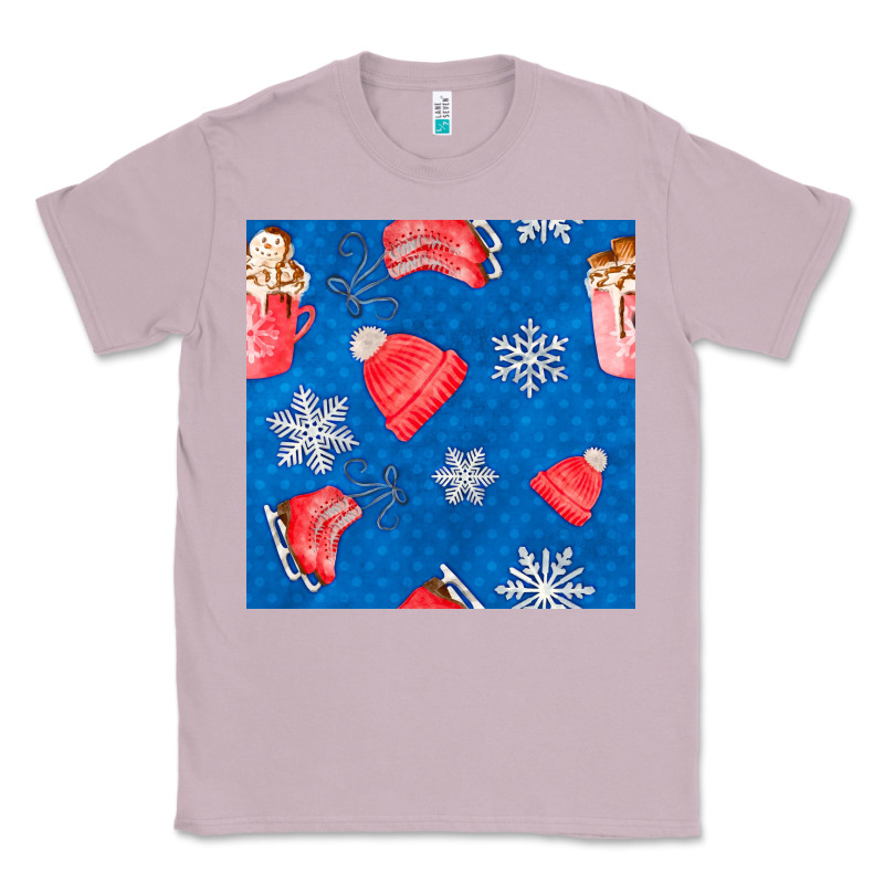 Winter  Snowflakes Hot Cocoa Ice Skating Shoes Classic Tee by FaDigitalArtStudio | Teevron