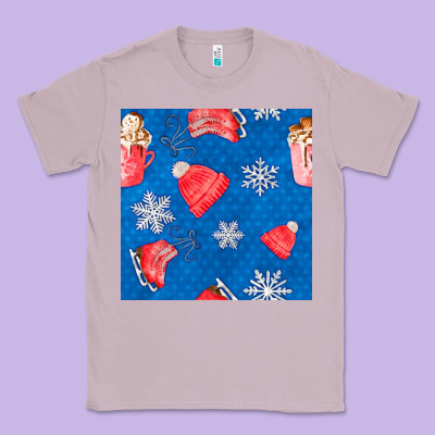 Winter  Snowflakes Hot Cocoa Ice Skating Shoes Classic Tee Designed By Fadigitalartstudio