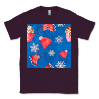 Plum winter  snowflakes hot cocoa ice skating shoes Classic Tee - FaDigitalArtStudio