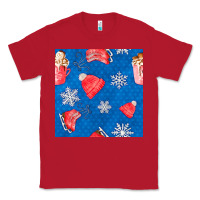 Red winter  snowflakes hot cocoa ice skating shoes Classic Tee - FaDigitalArtStudio