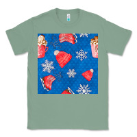 Sage winter  snowflakes hot cocoa ice skating shoes Classic Tee - FaDigitalArtStudio