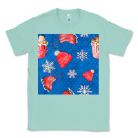 Seafoam winter  snowflakes hot cocoa ice skating shoes Classic Tee - FaDigitalArtStudio