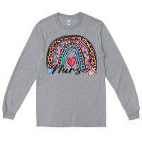 Heather Grey nurse rainbow Long Sleeve Tee - Zillion Design Studio