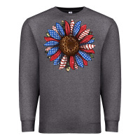 Charcoal Heather usa flag camouflage sunflower Premium Sweatshirt - JahusDesignShop