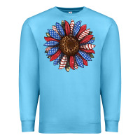 Ocean Blue usa flag camouflage sunflower Premium Sweatshirt - JahusDesignShop