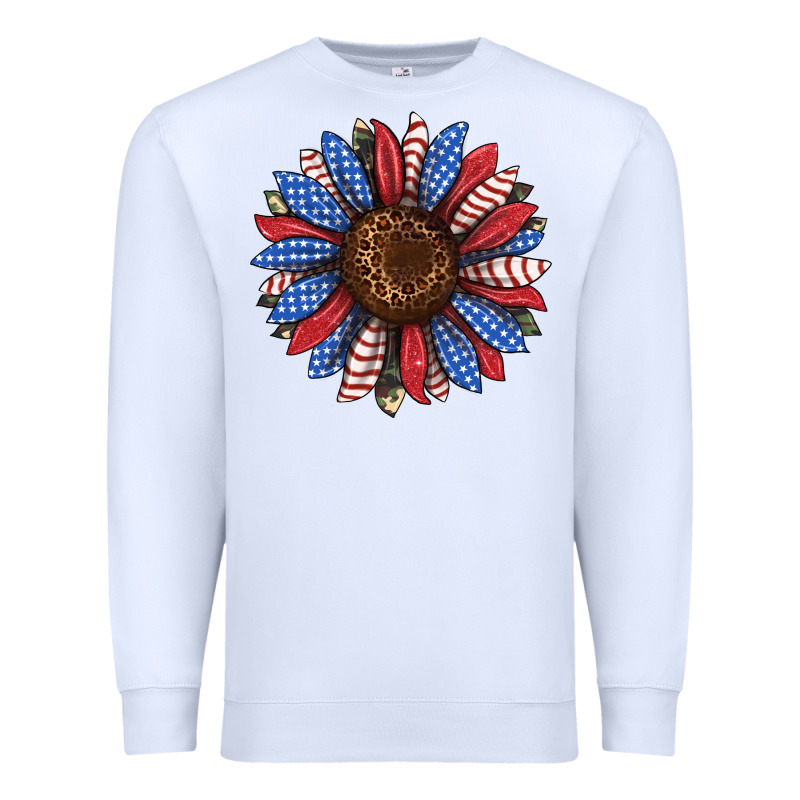 Usa Flag Camouflage Sunflower Premium Sweatshirt by JahusDesignShop | Teevron