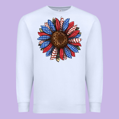 Usa Flag Camouflage Sunflower Premium Sweatshirt Designed By Jahusdesignshop
