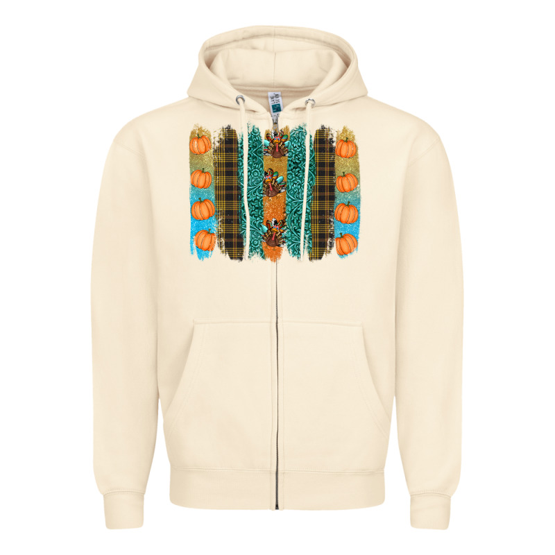 Thanksgiving Brushstrokes Zipper Hoodie by RanaPortraitStore | Teevron