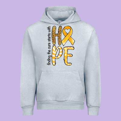 Finding The Cure Starts With Hope Childhood Cancer Urban Hoodie Designed By Nancycooperartshop