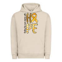 Pigment French Oak Finding the cure starts with hope Childhood Cancer Urban Hoodie - NancyCooperArtShop