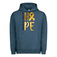 Pigment Midnight Navy Finding the cure starts with hope Childhood Cancer Urban Hoodie - NancyCooperArtShop
