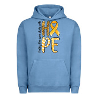 Pigment Pebble Blue Finding the cure starts with hope Childhood Cancer Urban Hoodie - NancyCooperArtShop