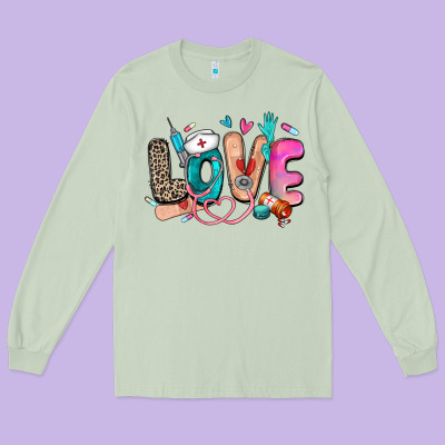 Love Nurse Long Sleeve Tee Designed By Zillion Design Studio
