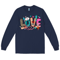 Navy love nurse Long Sleeve Tee - Zillion Design Studio