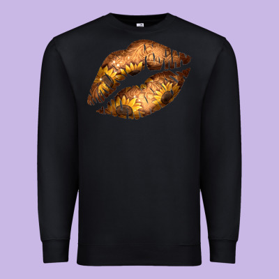 Western Sunflower Lips Premium Sweatshirt Designed By Bettercallsaul