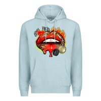 Blue Mist race lips Premium Hoodie - AdoDesignShop