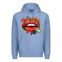 Colony Blue race lips Premium Hoodie - AdoDesignShop