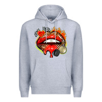 Heather Grey race lips Premium Hoodie - AdoDesignShop