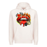 Pale Pink race lips Premium Hoodie - AdoDesignShop