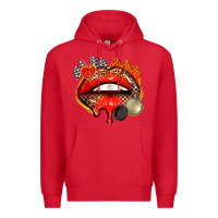 Red race lips Premium Hoodie - AdoDesignShop