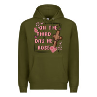 Army Green on the third day  he rose Premium Hoodie - MaliasSmallBusiness