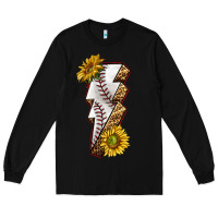 Black sport baseball  lightning bolt Long Sleeve Tee - texasbilliewilder