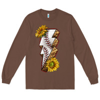 Chestnut sport baseball  lightning bolt Long Sleeve Tee - texasbilliewilder