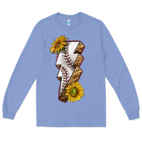 Colony Blue sport baseball  lightning bolt Long Sleeve Tee - texasbilliewilder