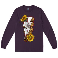 Plum sport baseball  lightning bolt Long Sleeve Tee - texasbilliewilder