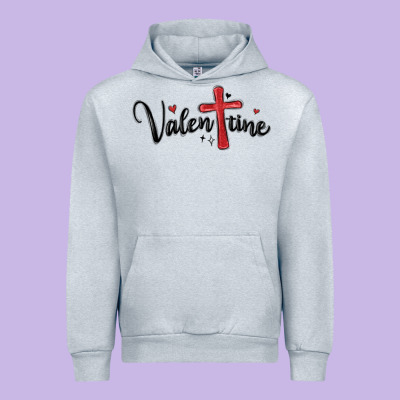 Valentine Cross Glitter Urban Hoodie Designed By Maliassmallbusiness