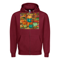 Burgundy pumpkin Zipper Hoodie - RanaPortraitStore