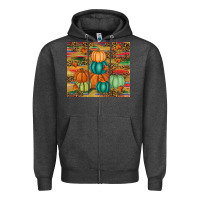 Charcoal Heather pumpkin Zipper Hoodie - RanaPortraitStore
