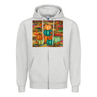 Dove Grey pumpkin Zipper Hoodie - RanaPortraitStore