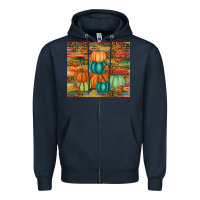 Navy pumpkin Zipper Hoodie - RanaPortraitStore