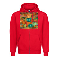 Red pumpkin Zipper Hoodie - RanaPortraitStore