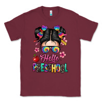 Burgundy hello preschool kid Classic Tee - texasbilliewilder