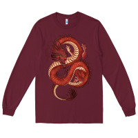 Burgundy red dragon Long Sleeve Tee - RanaPortraitStore