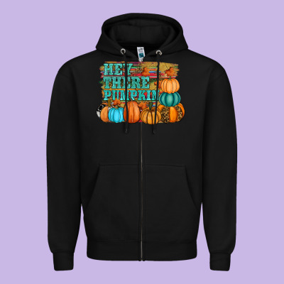Hey There Pumpkin Zipper Hoodie Designed By Ranaportraitstore