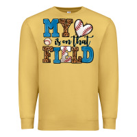 Antique Gold my heart is on that field baseball Premium Sweatshirt - AdoDesignShop