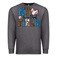 Charcoal Heather my heart is on that field baseball Premium Sweatshirt - AdoDesignShop