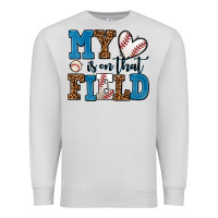 Dove Grey my heart is on that field baseball Premium Sweatshirt - AdoDesignShop