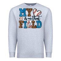Heather Grey my heart is on that field baseball Premium Sweatshirt - AdoDesignShop