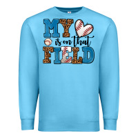 Ocean Blue my heart is on that field baseball Premium Sweatshirt - AdoDesignShop