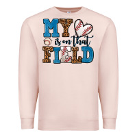 Pale Pink my heart is on that field baseball Premium Sweatshirt - AdoDesignShop