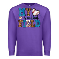 Purple my heart is on that field baseball Premium Sweatshirt - AdoDesignShop