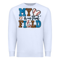 White my heart is on that field baseball Premium Sweatshirt - AdoDesignShop