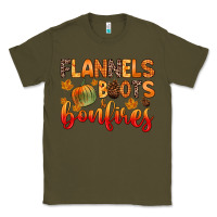 Army Green flannels boots and bonfires Classic Tee - Zillion Design Studio