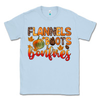 Dusty Blue flannels boots and bonfires Classic Tee - Zillion Design Studio