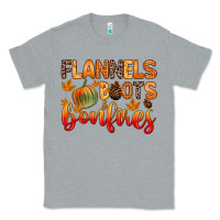 Heather Grey flannels boots and bonfires Classic Tee - Zillion Design Studio