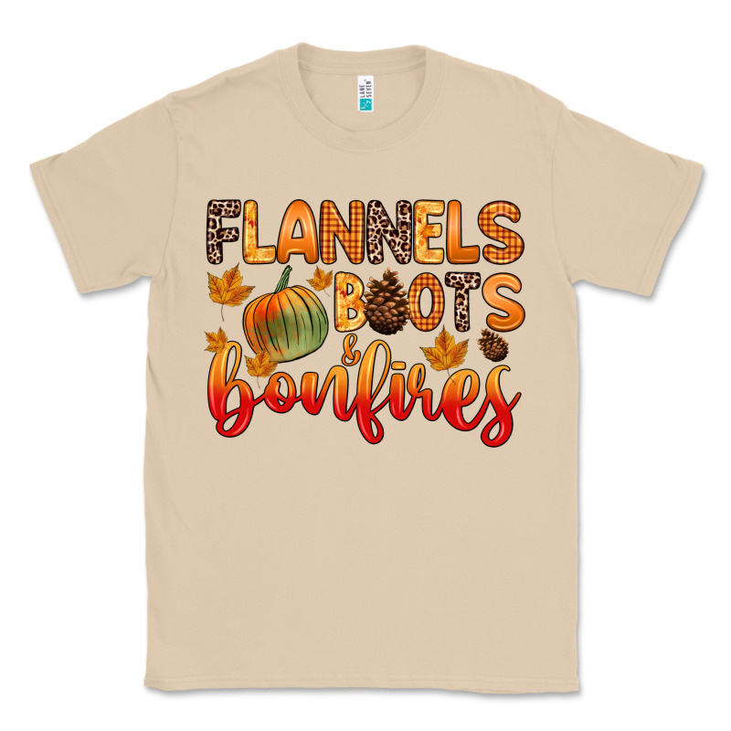 Flannels Boots And Bonfires Classic Tee by Zillion Design Studio | Teevron